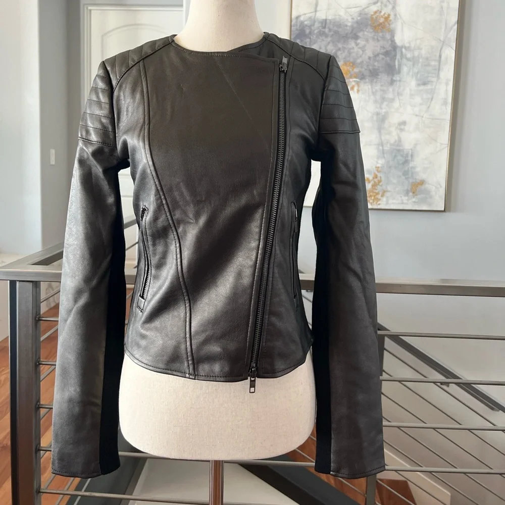 Bailey 44 Gunmetal Knox Faux Leather Jacket, Size 0 - Picture 7 of 15